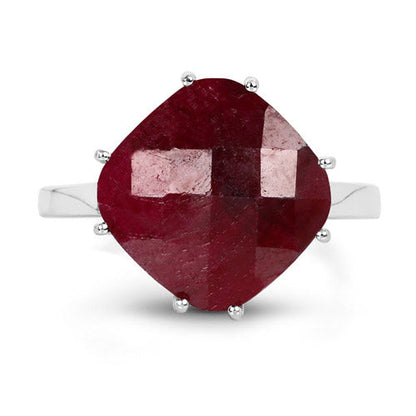 8.20 Carat Dyed Ruby .925 Sterling Silver Ring Bids.com
