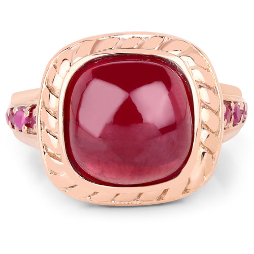 9.14 Carat Glass Filled Ruby and Ruby .925 Sterling Silver Ring Bids.com