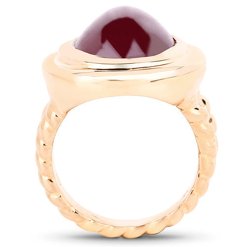 14K Rose Gold Plated 17.60 Carat Genuine Glass Filled Ruby .925 Sterling Silver Ring Bids.com