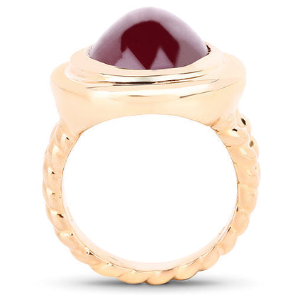 14K Rose Gold Plated 17.60 Carat Genuine Glass Filled Ruby .925 Sterling Silver Ring Bids.com