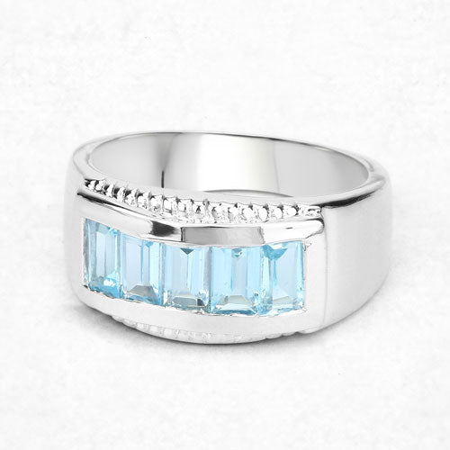 1.75 Carat Genuine Blue Topaz .925 Sterling Silver Ring Bids.com