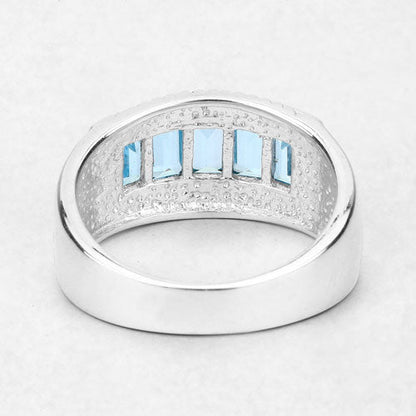 1.75 Carat Genuine Blue Topaz .925 Sterling Silver Ring Bids.com