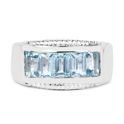 1.75 Carat Genuine Blue Topaz .925 Sterling Silver Ring Bids.com