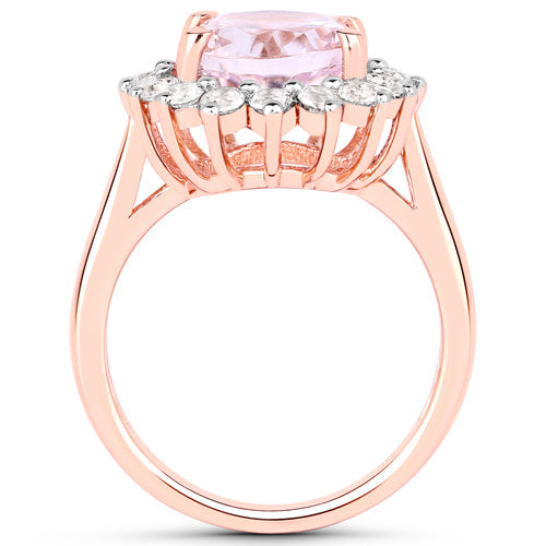 5.56 Carat Genuine Kunzite and White Topaz .925 Sterling Silver Ring Bids.com