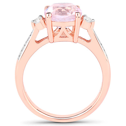 2.73 Carat Genuine Kunzite and White Topaz .925 Sterling Silver Ring Bids.com