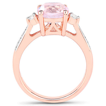2.73 Carat Genuine Kunzite and White Topaz .925 Sterling Silver Ring Bids.com