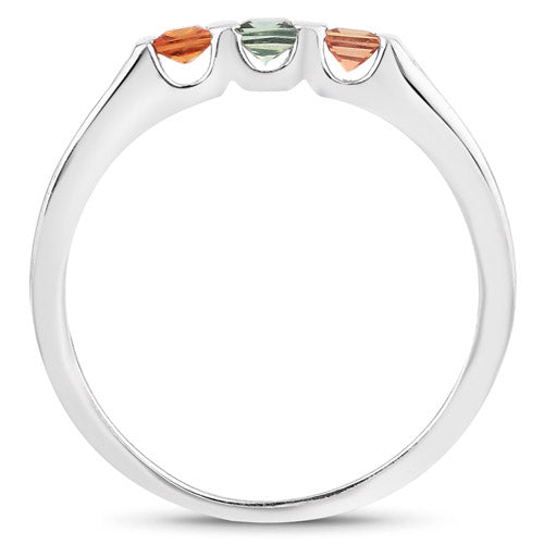 0.68 Carat Genuine Multi Sapphire .925 Sterling Silver Ring Bids.com