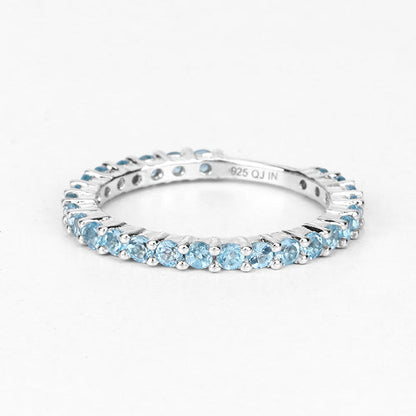0.94 Carat Genuine Swiss Blue Topaz .925 Sterling Silver Ring Bids.com