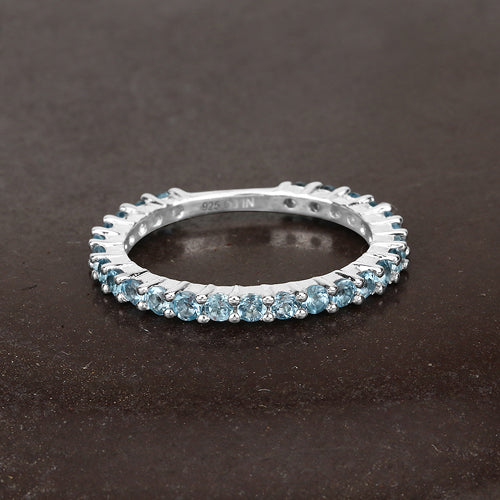 0.94 Carat Genuine Swiss Blue Topaz .925 Sterling Silver Ring Bids.com