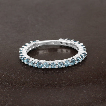0.94 Carat Genuine Swiss Blue Topaz .925 Sterling Silver Ring Bids.com