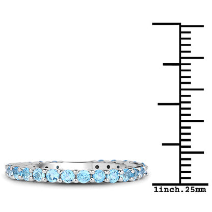 0.94 Carat Genuine Swiss Blue Topaz .925 Sterling Silver Ring Bids.com