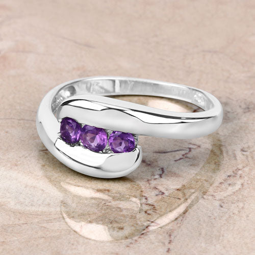 0.54 Carat Genuine Amethyst .925 Sterling Silver Ring Bids.com