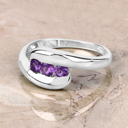 0.54 Carat Genuine Amethyst .925 Sterling Silver Ring Bids.com
