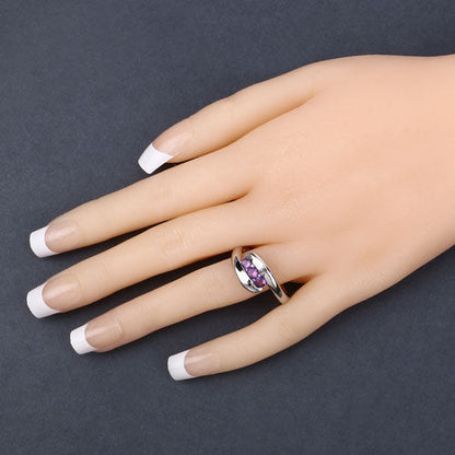 0.54 Carat Genuine Amethyst .925 Sterling Silver Ring Bids.com
