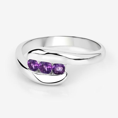 0.54 Carat Genuine Amethyst .925 Sterling Silver Ring Bids.com