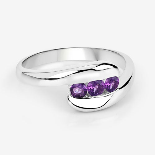 0.54 Carat Genuine Amethyst .925 Sterling Silver Ring Bids.com