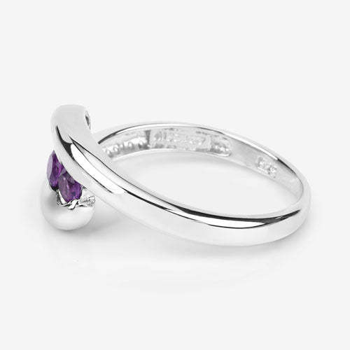 0.54 Carat Genuine Amethyst .925 Sterling Silver Ring Bids.com
