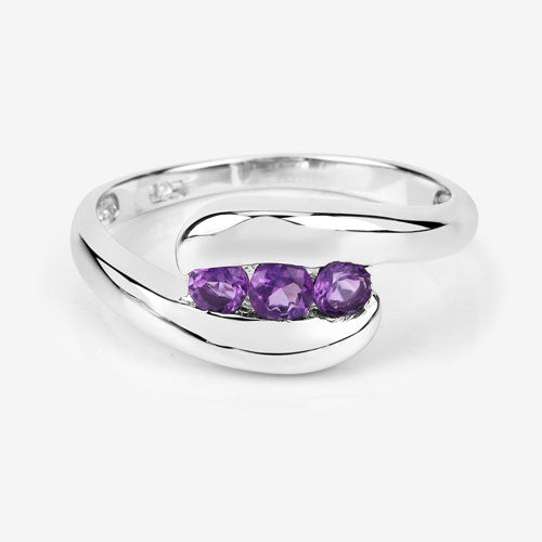 0.54 Carat Genuine Amethyst .925 Sterling Silver Ring Bids.com