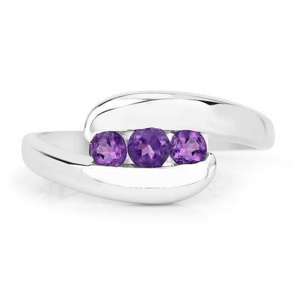0.54 Carat Genuine Amethyst .925 Sterling Silver Ring Bids.com