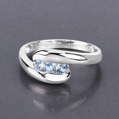 0.74 Carat Genuine Blue Topaz .925 Sterling Silver Ring Bids.com