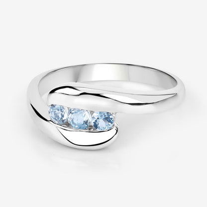 0.74 Carat Genuine Blue Topaz .925 Sterling Silver Ring Bids.com