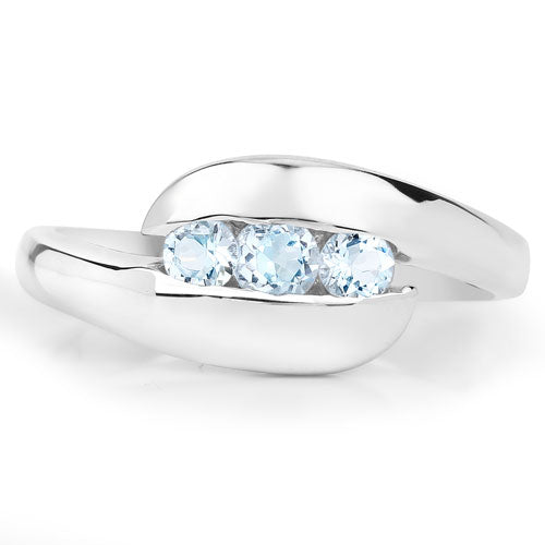 0.74 Carat Genuine Blue Topaz .925 Sterling Silver Ring Bids.com