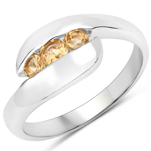 0.55 Carat Genuine Citrine .925 Sterling Silver Ring Bids.com