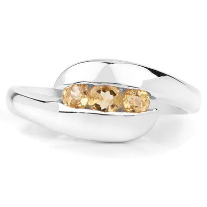 0.55 Carat Genuine Citrine .925 Sterling Silver Ring Bids.com