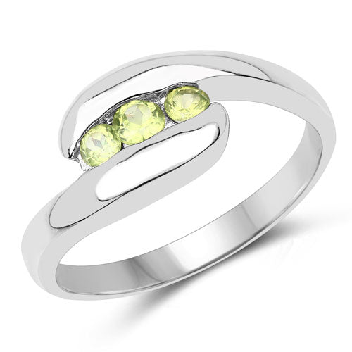 0.56 Carat Genuine Peridot .925 Sterling Silver Ring Bids.com