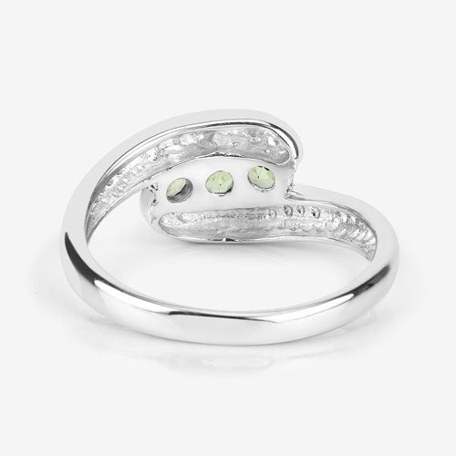 0.56 Carat Genuine Peridot .925 Sterling Silver Ring Bids.com