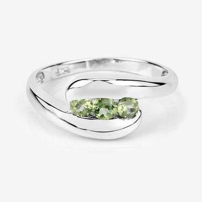 0.56 Carat Genuine Peridot .925 Sterling Silver Ring Bids.com
