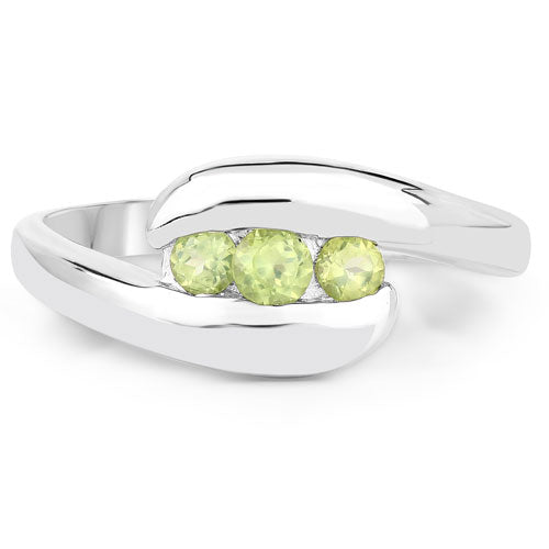 0.56 Carat Genuine Peridot .925 Sterling Silver Ring Bids.com
