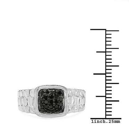 0.22 Carat Genuine Black Diamond .925 Sterling Silver Ring Bids.com