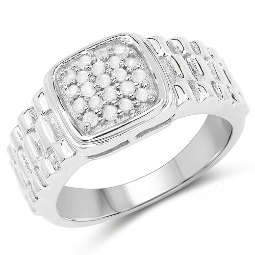 0.25 Carat Genuine White Diamond .925 Sterling Silver Ring Bids.com