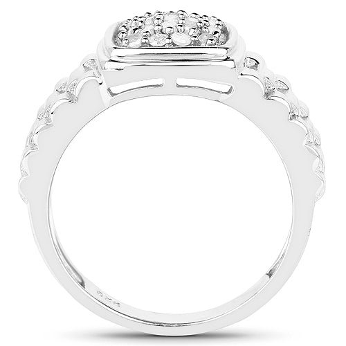0.25 Carat Genuine White Diamond .925 Sterling Silver Ring Bids.com