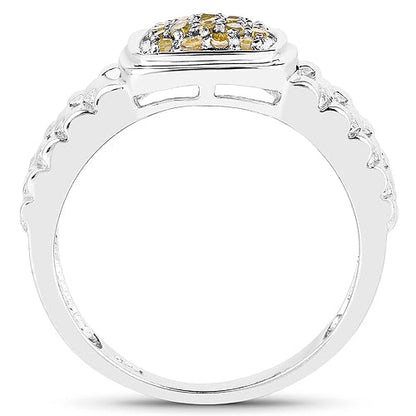 0.25 Carat Genuine Yellow Diamond .925 Sterling Silver Ring Bids.com