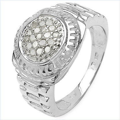 0.20 Carat Genuine White Diamond .925 Sterling Silver Ring Bids.com