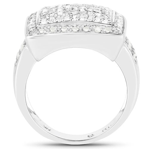 0.61 Carat Genuine White Diamond .925 Sterling Silver Ring Bids.com