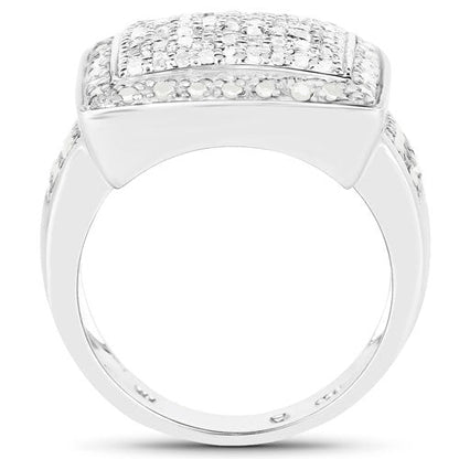 0.61 Carat Genuine White Diamond .925 Sterling Silver Ring Bids.com