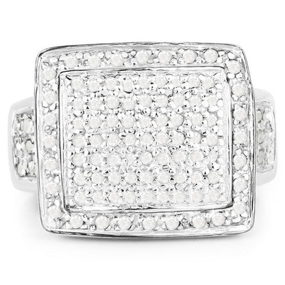0.61 Carat Genuine White Diamond .925 Sterling Silver Ring Bids.com