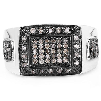 0.52 Carat Genuine Champagne Diamond .925 Sterling Silver Ring Bids.com