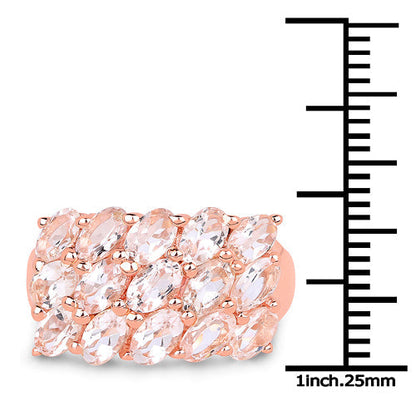 14K Rose Gold Plated 3.30 Carat Genuine Morganite .925 Sterling Silver Ring Bids.com