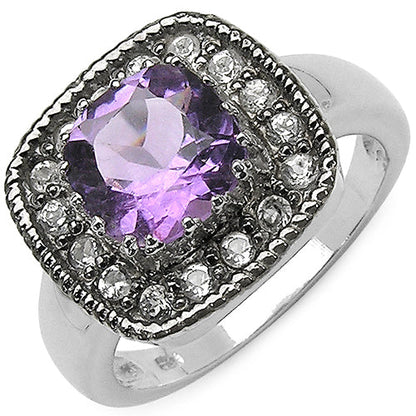 2.53 Carat Genuine Amethyst & Tanzanite .925 Sterling Silver Ring Bids.com