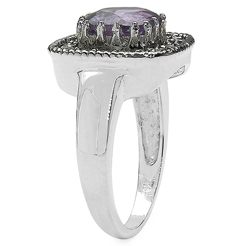 2.53 Carat Genuine Amethyst & Tanzanite .925 Sterling Silver Ring Bids.com