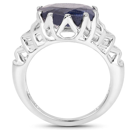 5.94 Carat Dyed Sapphire .925 Sterling Silver Ring Bids.com