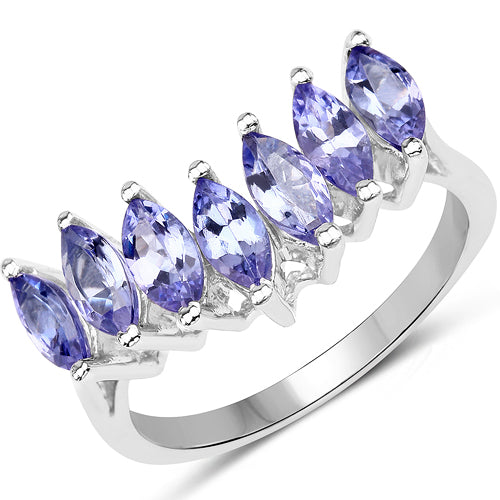 1.68 Carat Genuine Tanzanite .925 Sterling Silver Ring Bids.com
