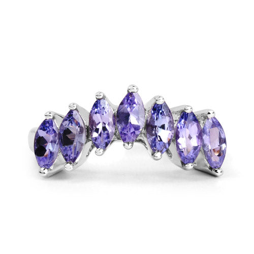 1.68 Carat Genuine Tanzanite .925 Sterling Silver Ring Bids.com