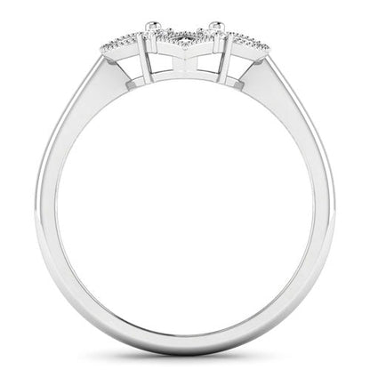 0.20 Carat Genuine White Diamond 14K White Gold Semi Mount Ring - holds 8x6mm Oval Gemstone Bids.com