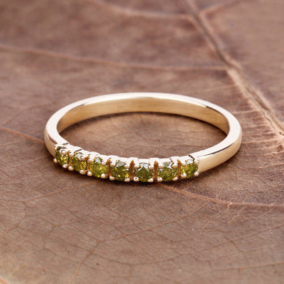 0.22 Carat Genuine Dark Yellow Diamond 14K Yellow Gold Ring (I1-I2) Bids.com