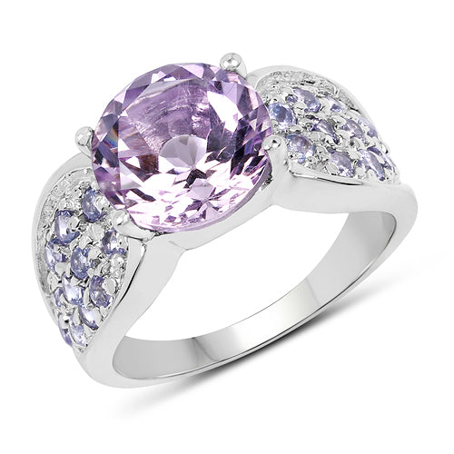 4.07 Carat Genuine Amethyst & Tanzanite .925 Sterling Silver Ring Bids.com